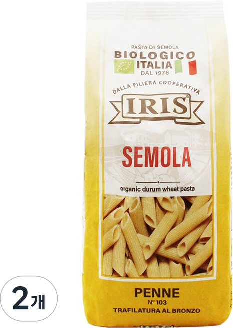 義大利 IRIS 有機粗粒小麥筆管麵, 500g, 2個