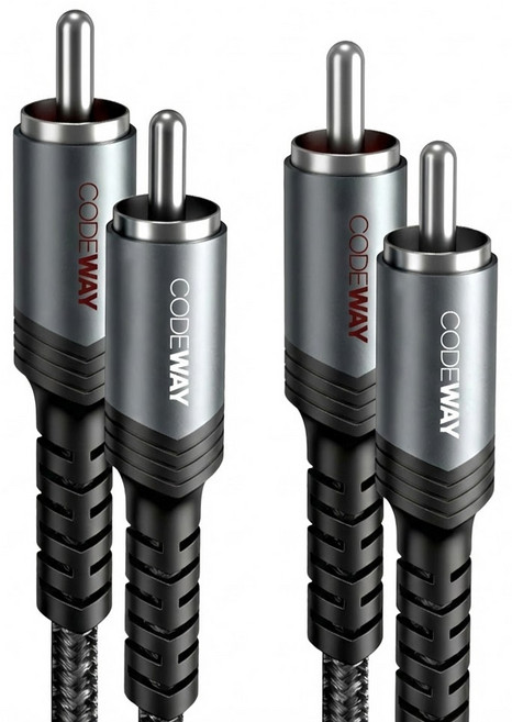 CODEWAY 2RCA 紅白音源線 3m, 單一商品, 灰色, 1條