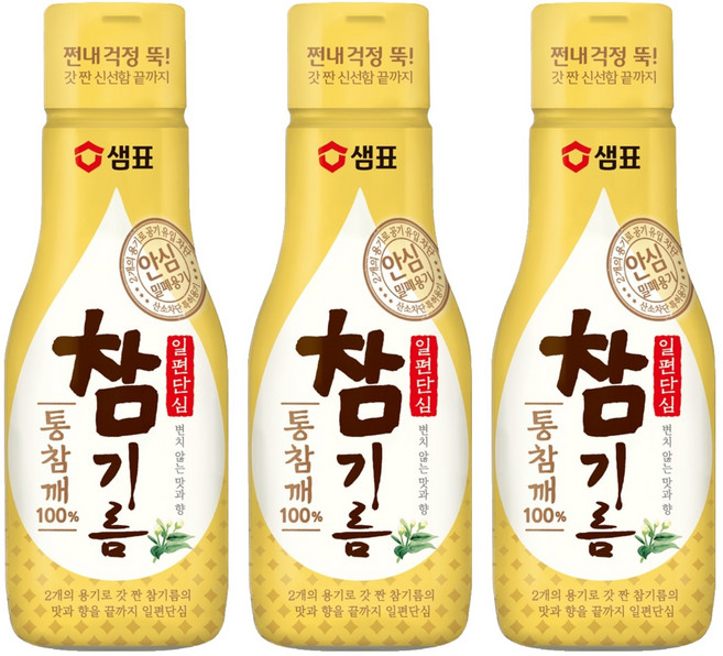 샘표 일편단심 통참깨 참기름, 200ml, 3개