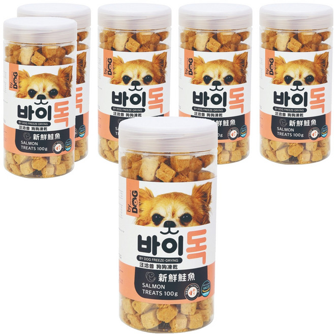by DOG 狗狗凍乾零食, 新鮮鮭魚, 100g, 6罐