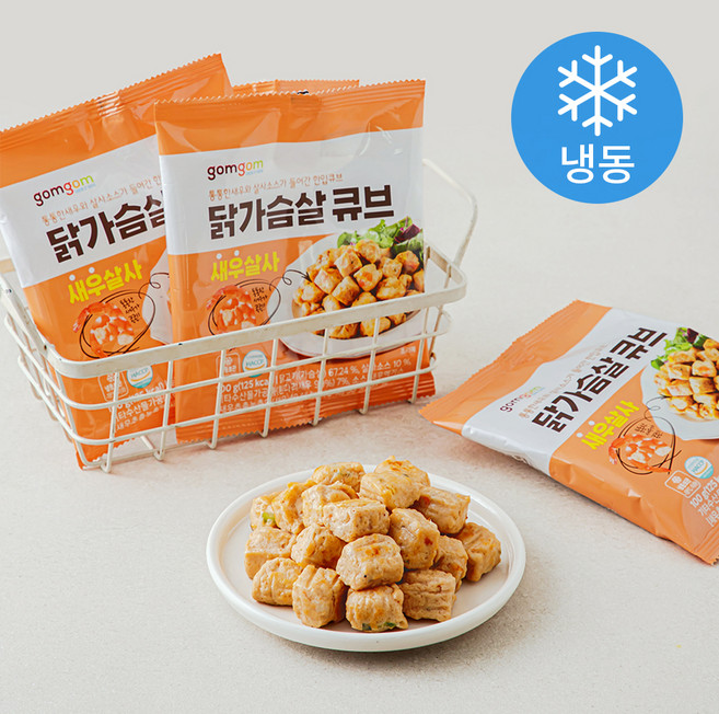 곰곰 닭가슴살 큐브 새우살사 (냉동), 100g, 1개입, 5개