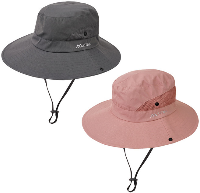 라이반 메쉬 등산모자 2종 세트, 그레이, 인디핑크