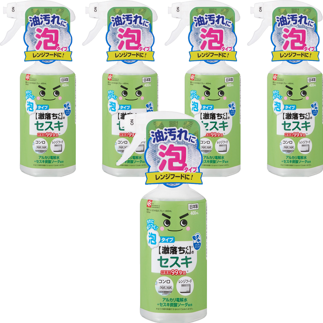 LEC 激落君 倍半碳酸鈉 電解水泡沫噴霧 清潔劑, 400ml, 5瓶