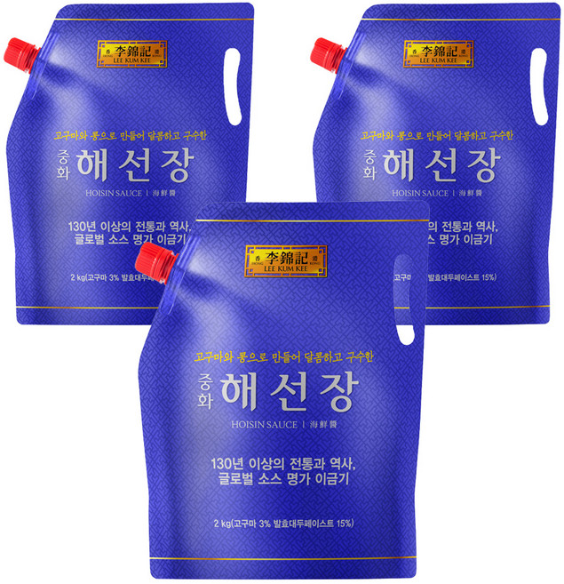 이금기 중화 해선장 스파우트팩, 2kg, 3개