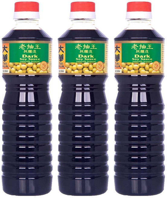 大華醬油 特級純釀造醬油 老抽, 640ml, 3瓶