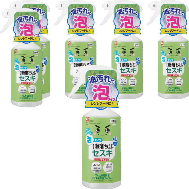 LEC 激落君 倍半碳酸鈉 電解水泡沫噴霧 清潔劑, 400ml, 6瓶