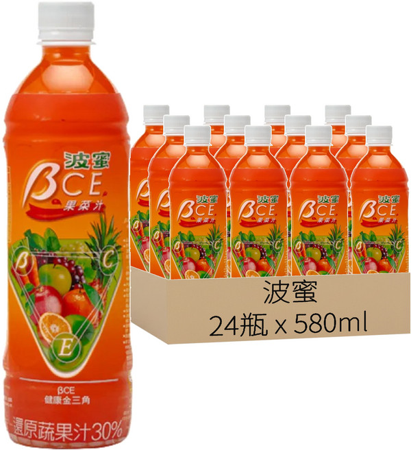 波蜜 果菜汁BCE, 580ml, 24瓶