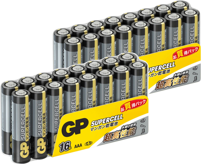 GP Batteries 超霸 超級環保碳鋅電池 4號, 16顆, 2組