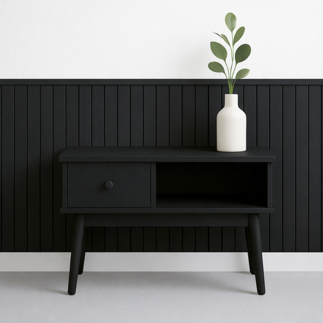 접착식 PS 루바템바보드 셀프 인테리어 벽면 리폼 패널 40 x 100 cm, 1개, TRA-426 진그레이