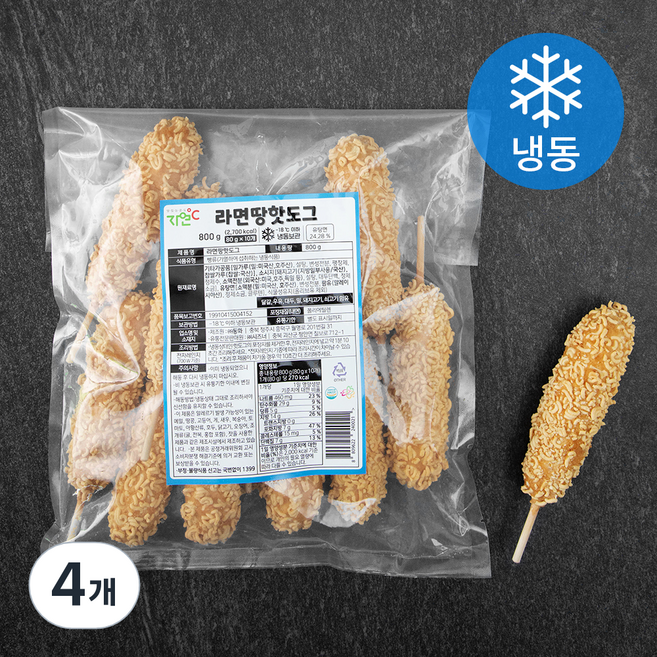 자연도씨 라면땅 핫도그 (냉동), 80g, 10개입, 4개