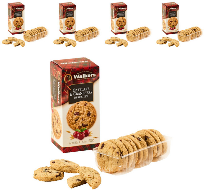 워커스쇼트브레드 워커스 오트 앤 크랜베리 비스킷, 150g, 5개