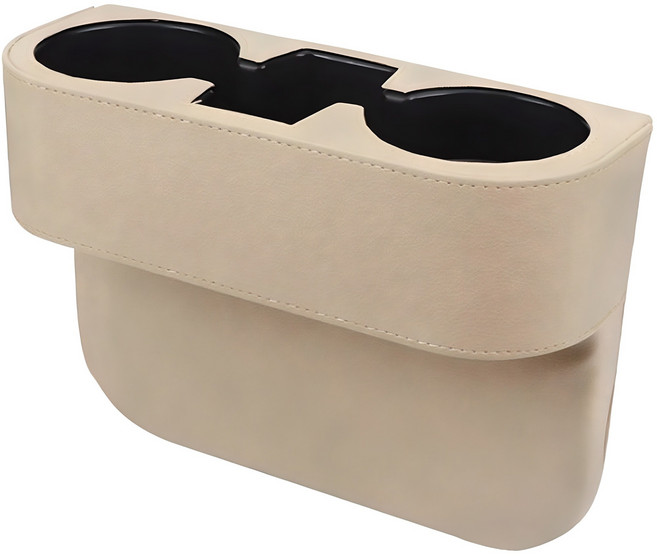 보쉘 자동차 시트 콘솔 수납 2구 컵홀더, 1개, 베이지
