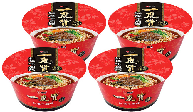 維力 一度贊 紅燒牛肉麵 200g, 4入