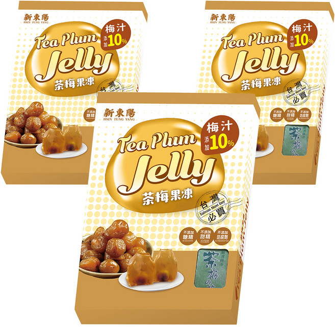 新東陽 台灣果品 茶梅凍, 500g, 3盒