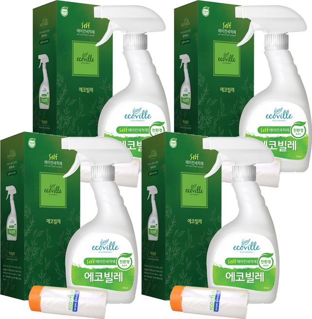 에코빌레 셀프 에어컨 세척제, 500ml, 4개