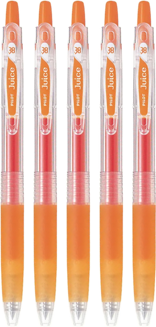 PILOT 百樂 Juice LJU-10UF 鋼珠筆 0.38 超極細 橘色, 5支