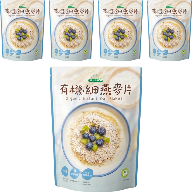 統一生機 有機細燕麥片, 400g, 5包