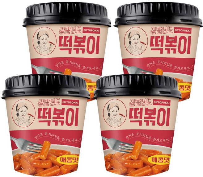 쌍팔년도 컵 떡볶이 매콤맛, 120g, 4개