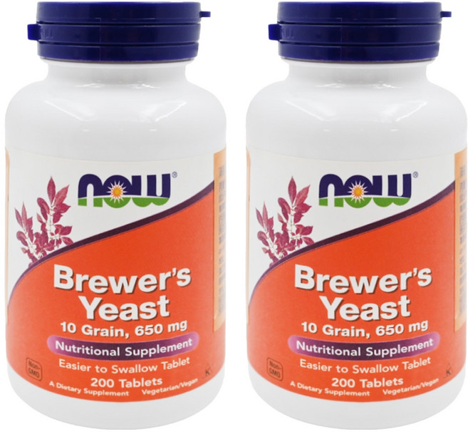 NOW Foods 啤酒酵母錠, 200顆, 2罐