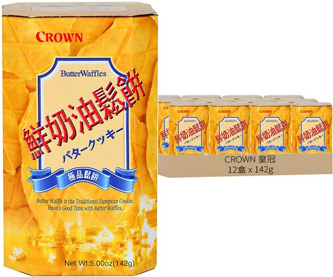 CROWN 皇冠 鮮奶油鬆餅, 142g, 12盒