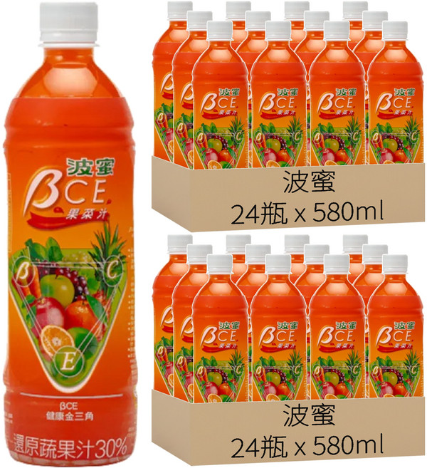 波蜜 果菜汁BCE, 580ml, 48瓶