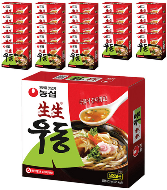 농심 생생우동 봉지, 253g, 24개