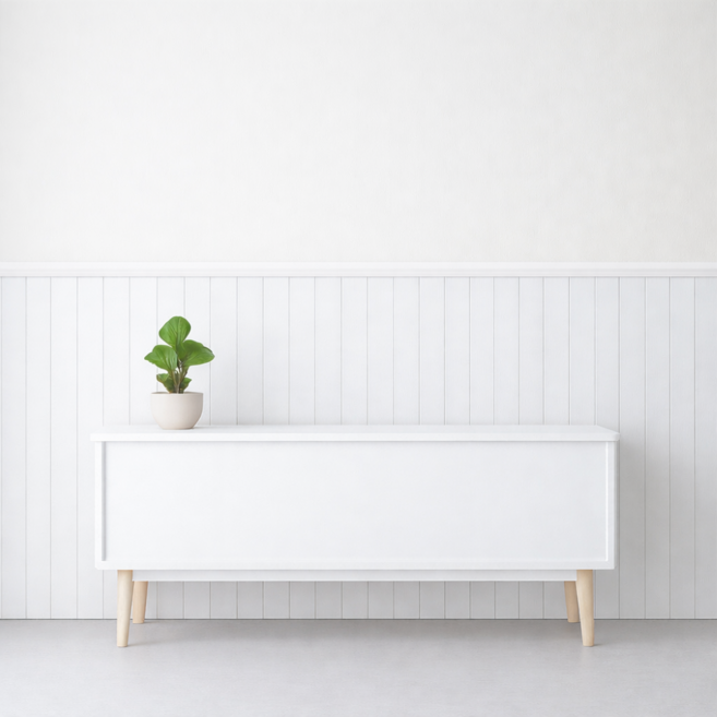 접착식 PS 루바템바보드 셀프 인테리어 벽면 리폼 패널 40 x 100 cm, 1개, TRA-421 화이트