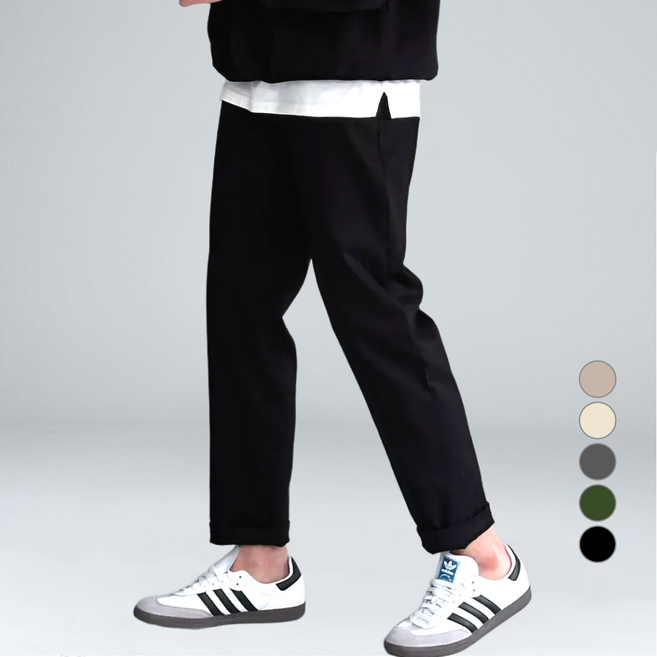 이브클로젯 남성용 빅사이즈 스판 밴딩 일자 면바지 6081-1