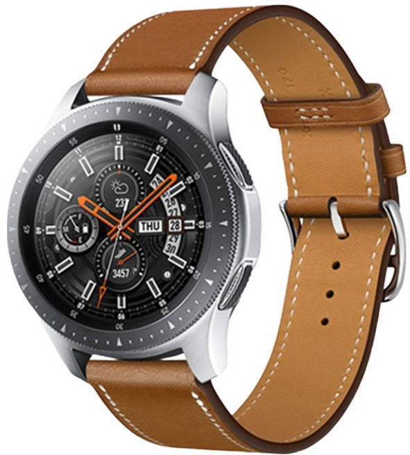 클란베리스 갤럭시워치 호환 가죽 스트랩, Brown, 1개
