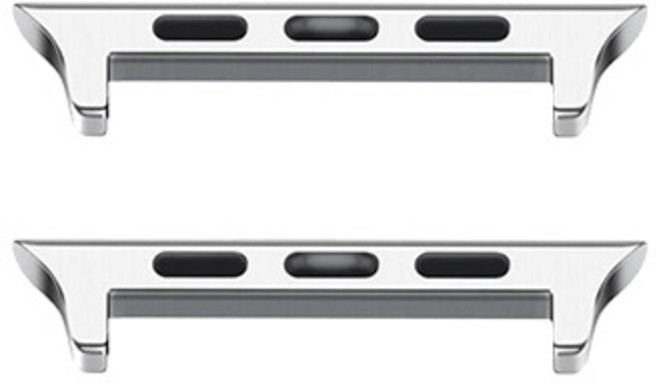비쉐르 애플워치 스트랩 커넥터 44mm, 실버, 2개
