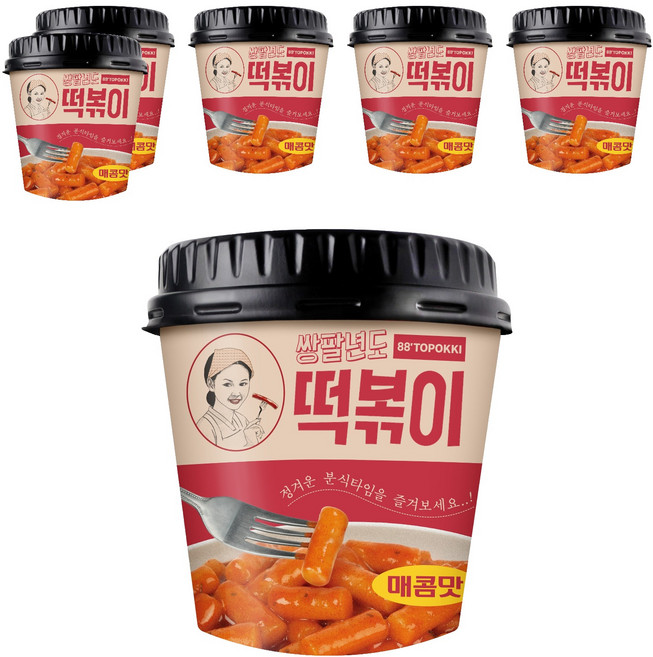 쌍팔년도 컵 떡볶이 매콤맛, 120g, 6개