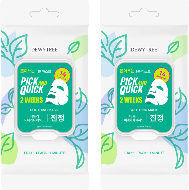 듀이트리 픽앤퀵 투윅스 수딩 마스크, 2개, 14개입