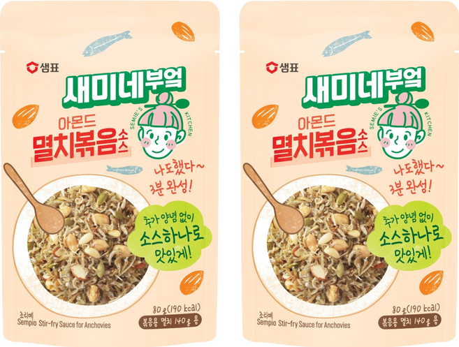 새미네부엌 아몬드 멸치볶음 소스, 80g, 2개