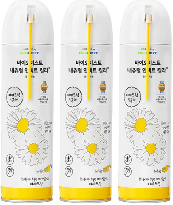 바이오미스트 내츄럴 인섹트 킬라 살충제 레몬향, 3개