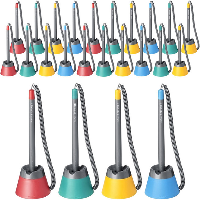 문화연필 스톱펜 에스2 0.7mm, 혼합 색상, 24개