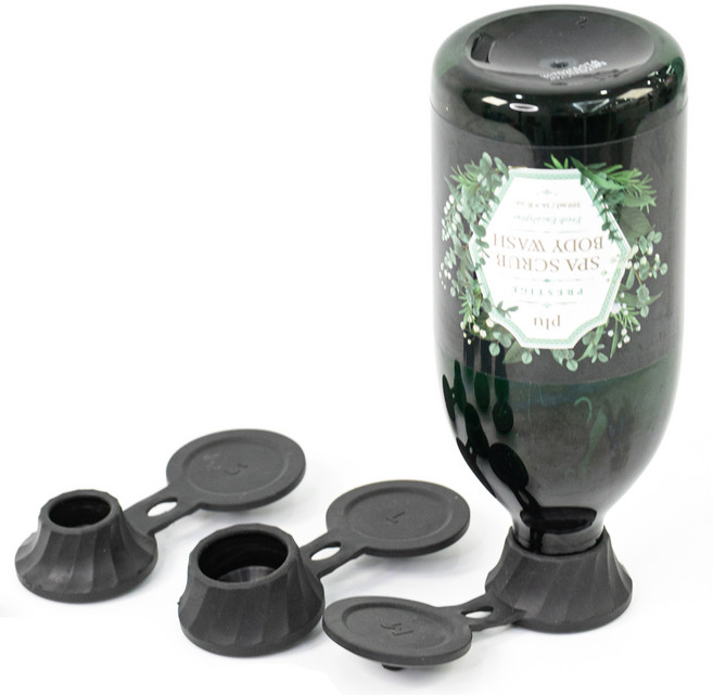 데일리픽 쉽게 끼우는 밀폐 거꾸로캡 3종 세트, 블랙, 1세트