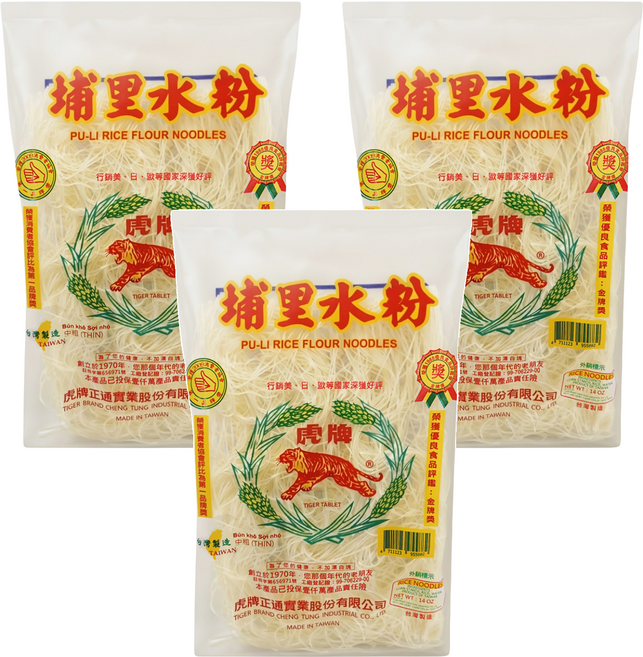 TIGER FOOD 虎牌 埔里水粉 中粗, 400g, 3包