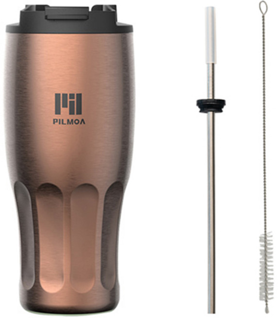 필모아 E900 보온 보냉 대용량 스텐 텀블러, 로즈골드, 900ml, 1개