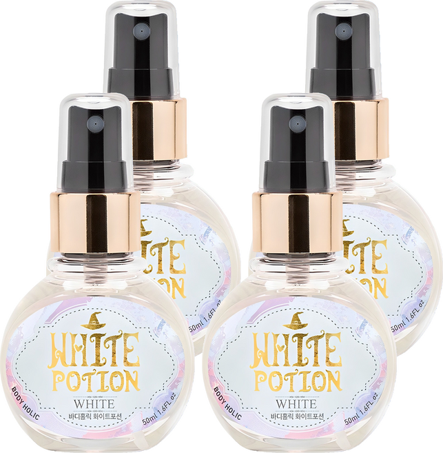 바디홀릭 화이트포션 바디미스트, 50ml, 4개