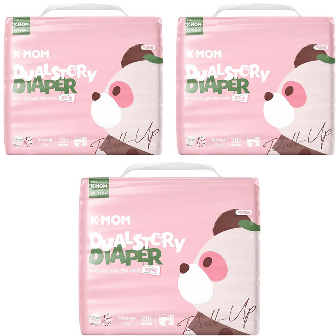 MOTHER-K K-MOM 頂級超薄瞬吸玩睡褲/尿布 19kg以上, 3XL, 84片