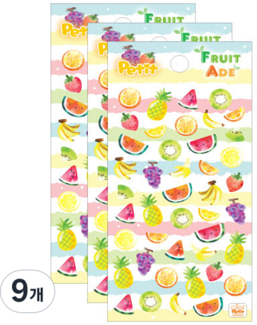 쁘띠팬시 시즌스티커 여름 프룻에이드 DA5564, 혼합색상, 9개