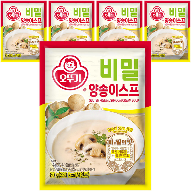 오뚜기 비밀 양송이 스프, 5개, 80g