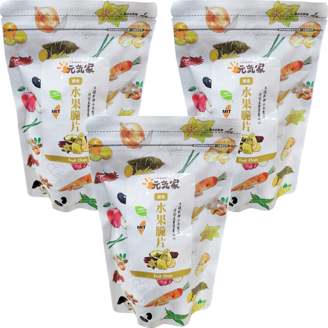 元氣家 綜合水果脆片, 100g, 3包