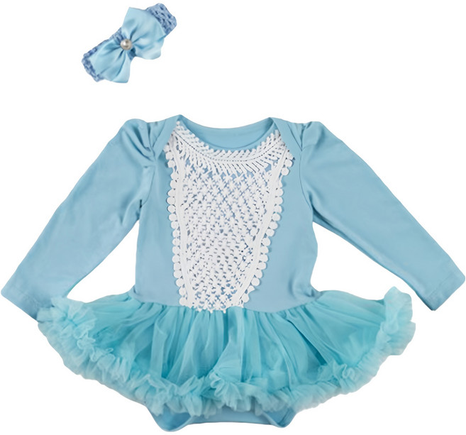 La Chamade 日安朵朵 女嬰長袖雪紡蓬蓬裙連身衣