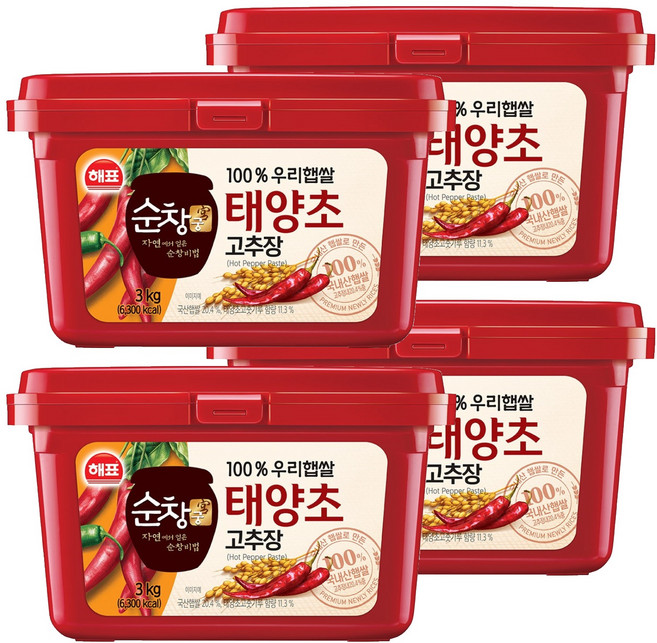 순창궁 우리햅쌀 태양초 고추장, 3kg, 4개