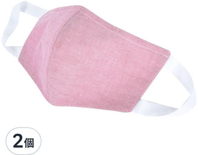 Osun 3D立體3層防水運動透氣布口罩 成人用 台灣製 CE322, 麻花粉, 1入, 2片