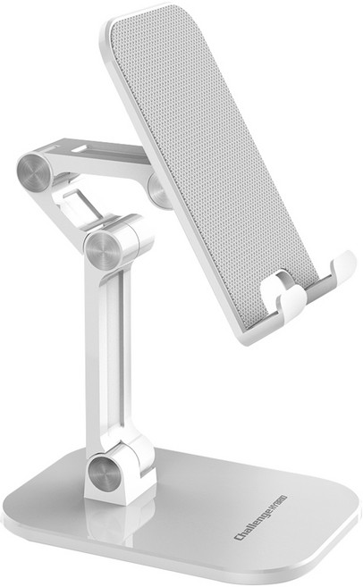 챌린지하이브리드 스마트폰 태블릿PC 접이식 탁상 거치대 CH-12OS, 화이트, 1개