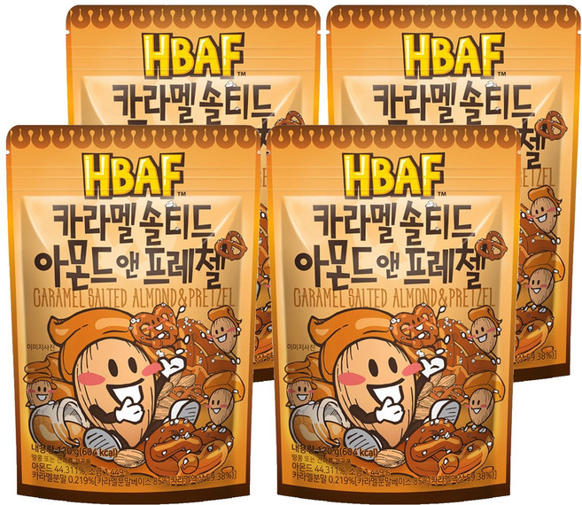 HBAF 鹹焦糖杏仁椒鹽脆餅, 120g, 4包