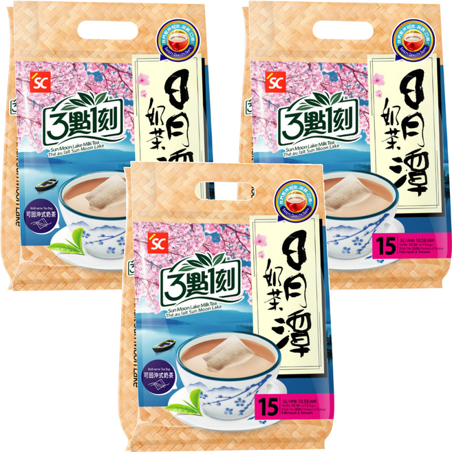3點1刻 日月潭奶茶, 20g, 15包, 3袋