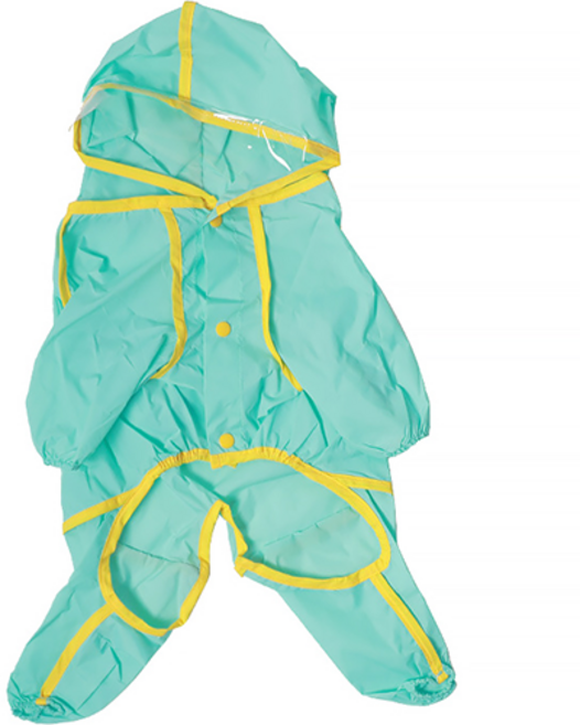 파스텔펫 반려동물 라인 포켓 올인원 우비, 그린, 1개